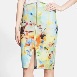 JOA Floral Pencil Skirt